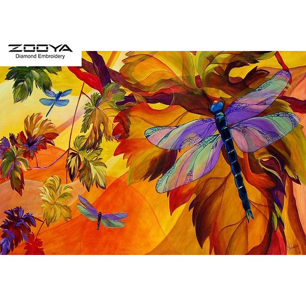 

ЗООЯ DIY 3D круглая алмазная живопись животное Стрекоза вышивка крестиком домашний декор
