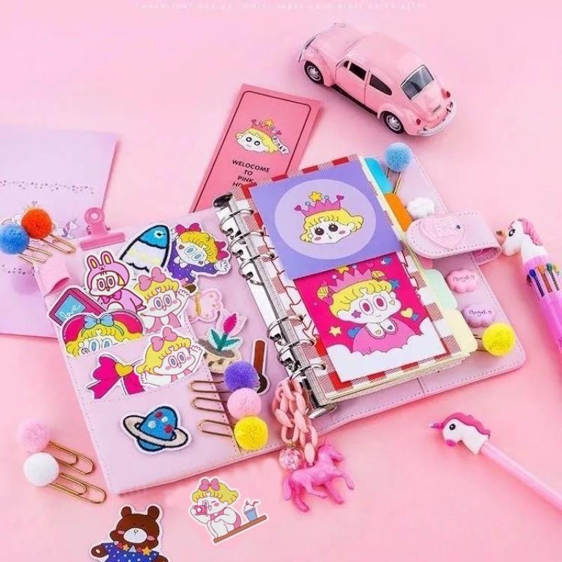 Fairy Instagram Style Hand Account Book Set Cute Macaron Color Girlish Notebook Journal with Stickers and Decorative Accessories Perfect Gift for Girl