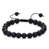 Fashion Woven Adjustable Bangle 8mm Natural Tiger Eyes Lava Rock Protection HANDMADE Bracelet Men's Gift