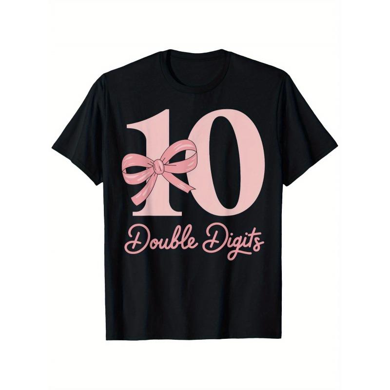 

European Size Boys Round Neck Short Sleeved T Shirt with Pink Bow and Geometric Patterns 98cm чёрный