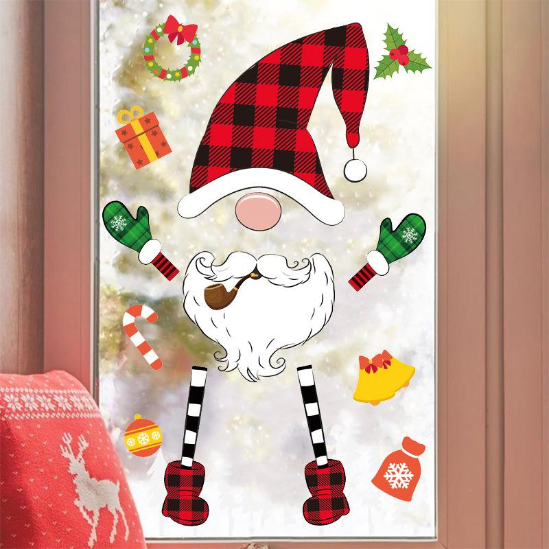 Świąteczna naklejka ścienna bałwan kreskówkowy dekoracja atmosfery świątecznej naklejka na okno szklane materiał samoprzylepny naklejka na lodówkę