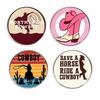 Western Cowboy Creative Brooch: English Letter Alloy Badge Accessories In Stock