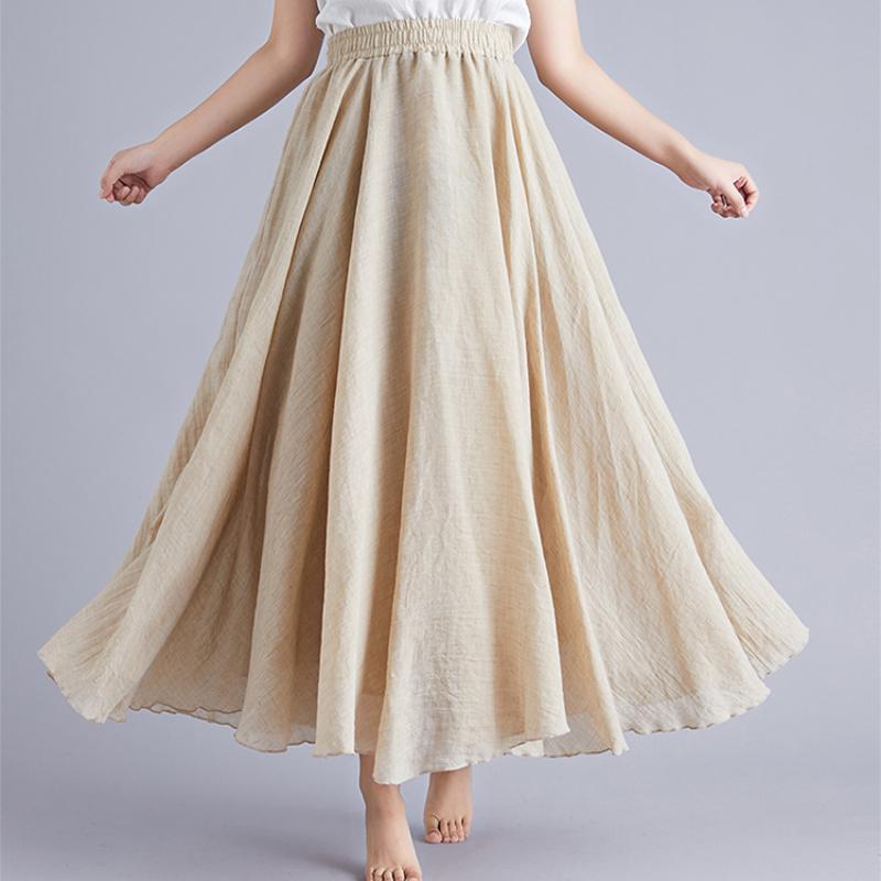 Summer New Large Size Cotton and Linen Casual Wide Leg Pants Women Elastic Waist Solid Vintage Loose Trousers Women Elegant Slim Fit Baggy Pants 26494