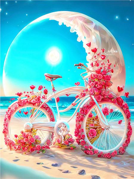 DIY Diamond Mosaic Bicycle Cross Stitch Diamond Painting Flower Love Embroidery Seaside Scenery New Arrival Handicraft