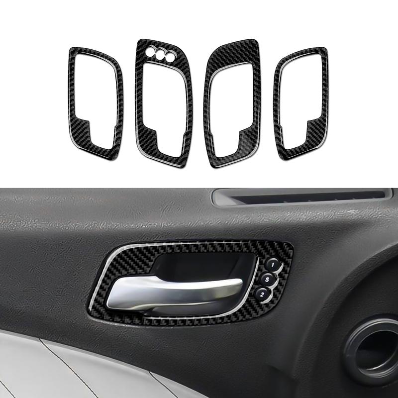 For Chrysler 300 (2011-2014) Car Center Console Gear Shift Panel Steering Wheel Cover Carbon Fiber Interior Sticker Accessories