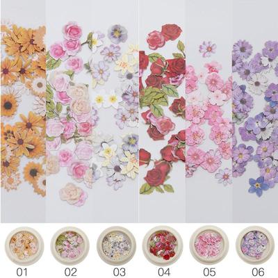 50pcs Manicure Wood Pulp Sheet Ornaments Decorations Manicure Flower Design Nail Sequins Accessories
