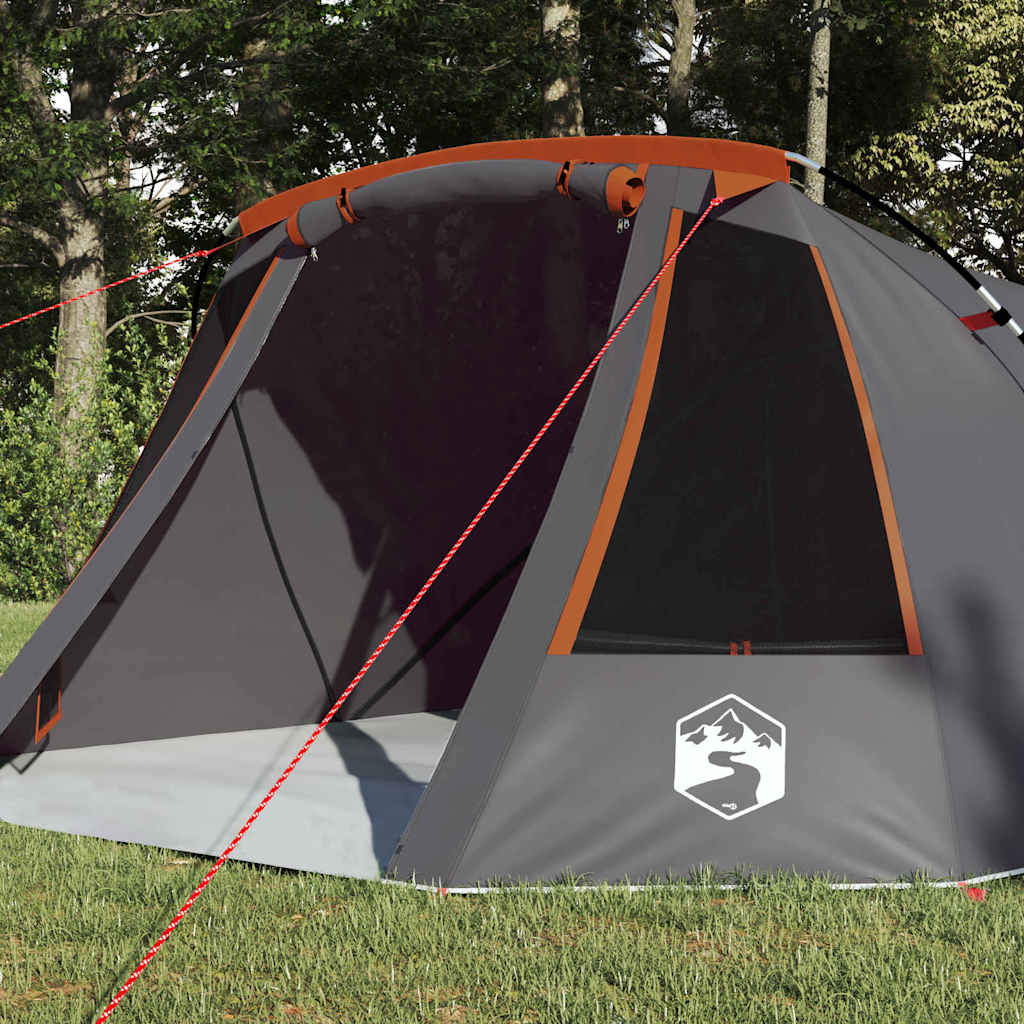 3 Person Tunnel Tent Gray and Orange 328 x 228 x 115 cm