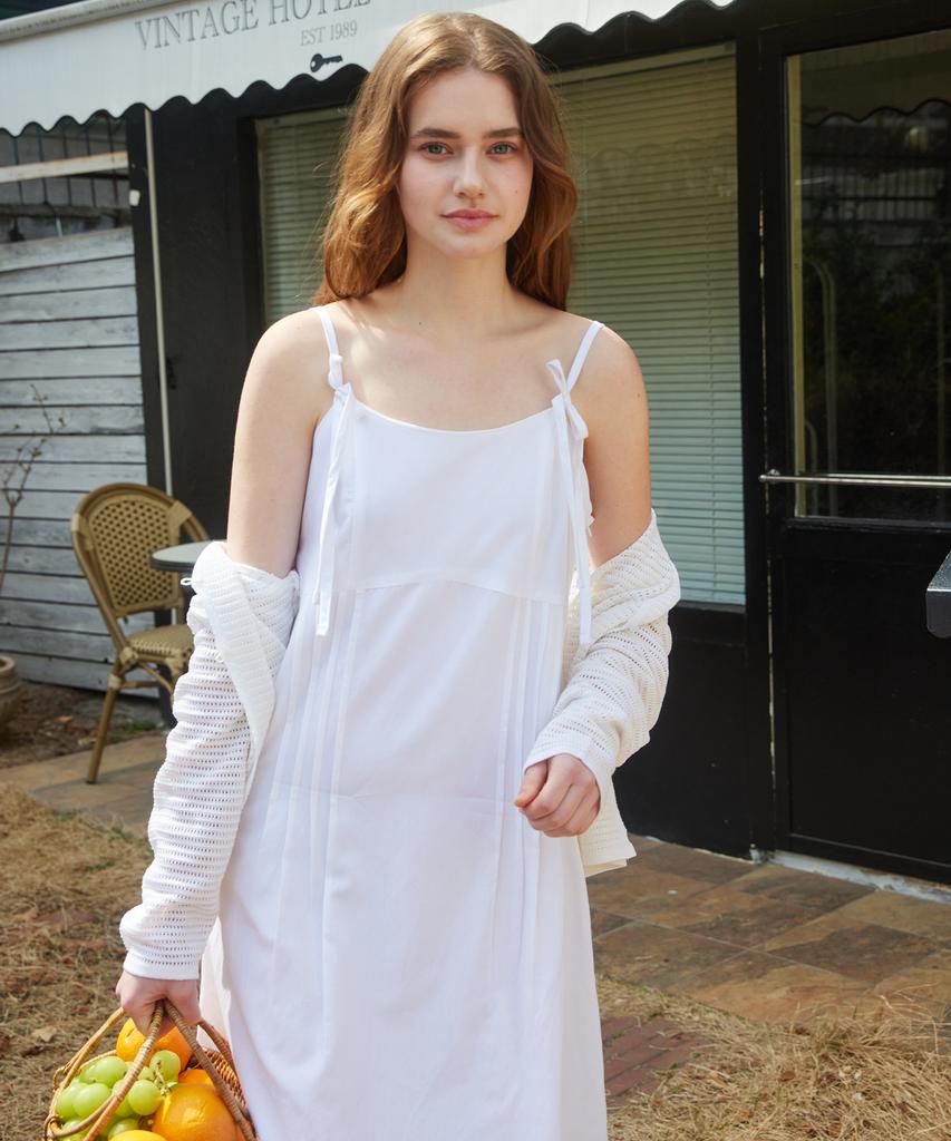 Itove Seoul Ribbon Bustier Cotton Dress