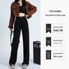 Women's High-Waisted Black Jeans - Slimming Petite Fit, Straight-Leg Style for Spring & Autumn 2025