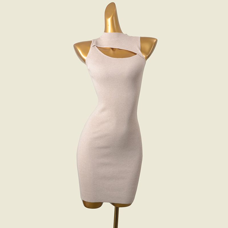Cut Out Sexy Thread Knitted Hip Skirt Fashion Wind Sleeveless Sexy Inner Wear Dress Base Skirt