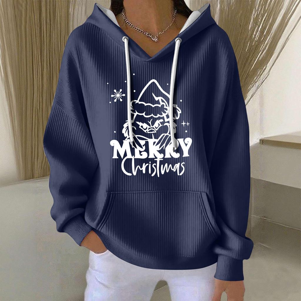 Women's Fashion Casual Christmas Angel Print Pullover Long-Sleeve Sweatshirt