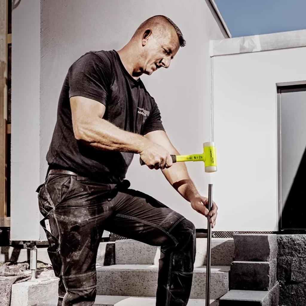 Halder 3377140 Mallet with Steel Tube 40 Mm Break-Resistant Handle, Yellow,