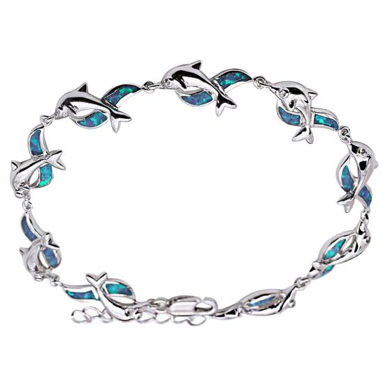 Bracelet Dolphin Charm Jewelry Gift Alloy Women Fashion Dolphin Chain Bracelet for Banquet Party
