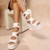 Womens Platform Sandals Summer New Open Toed Cool Boots Fashion Thick Heel High-heeled Sandal Luxury Leather High Heeled Sandals