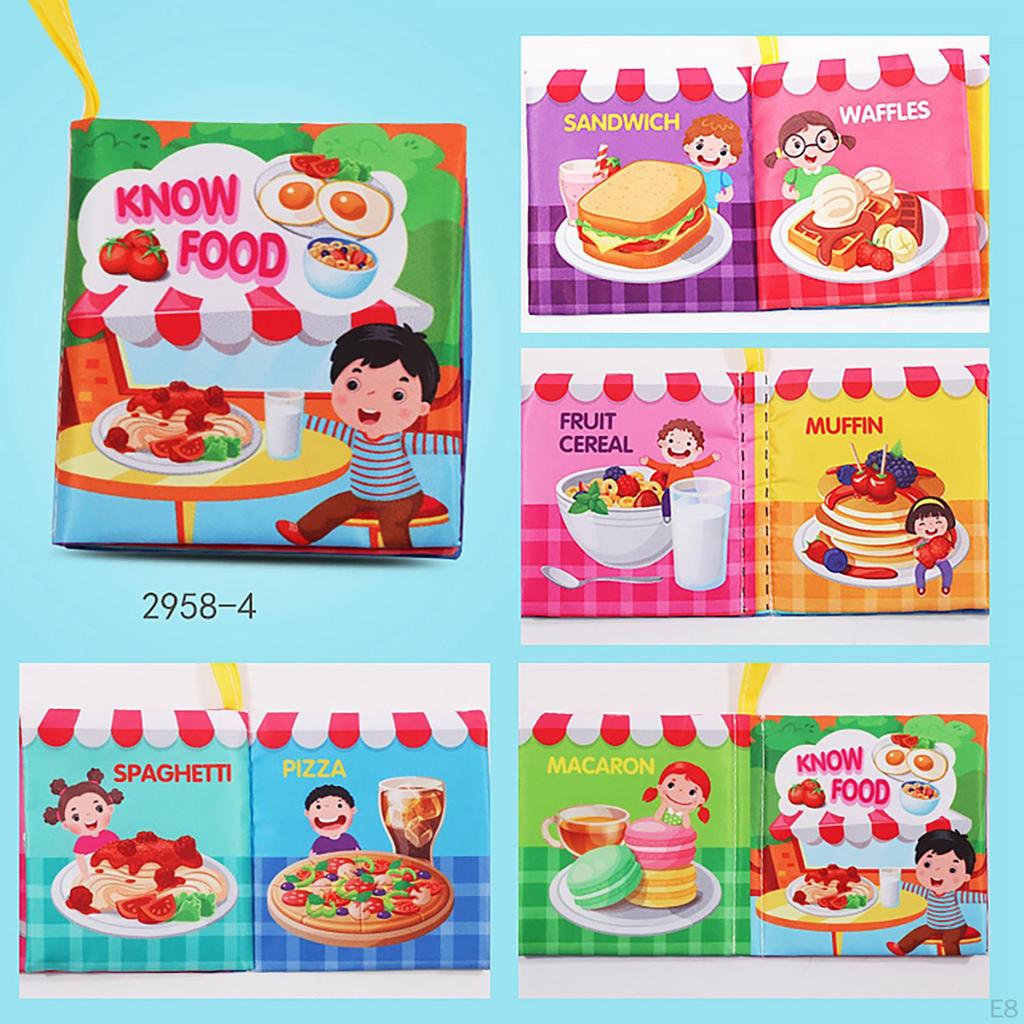 Cloth Books, Baby , Animals Crinkle Sensory Book Crib Toy for Early Development Learning Infants