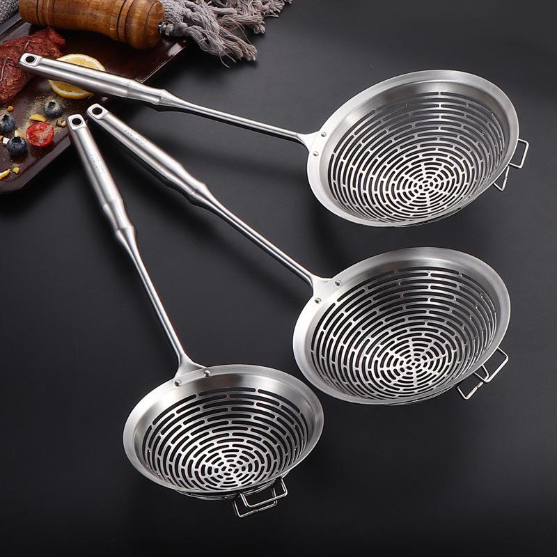 304 Stainless Steel Skimmer Ladle for Noodles, Dumplings, and Frying