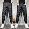 Winter Men's Plus Velvet Thick Motorcycle PU Leather Pants - Black Warrior Windproof Waterproof Warm Trousers.