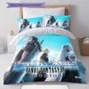 Final Fantasy Pattern Bedding Quilt Set Quilt Cover Pillowcase Home Decoration Gift (1 * duvet cover + 2 * pillowcase, without core)