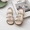 Girls sandals 2025 summer new fashion baby bow soft sole princess shoes children love beach shoes