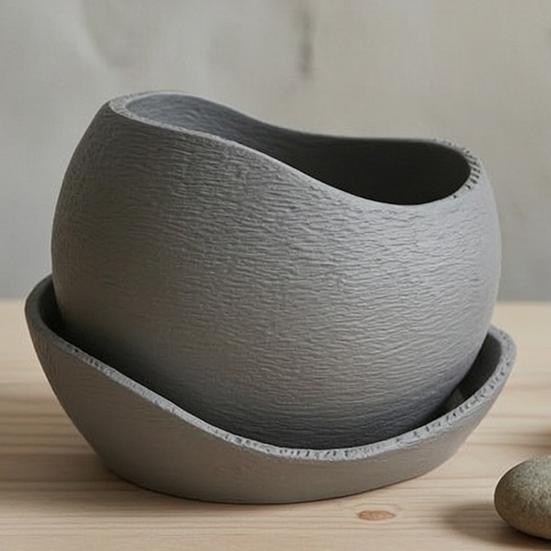 3D Printed Mini Planter Pot Modern Succulents Herb Plants Flower Pot Container for Indoor Outdoor Home Balcony Desktop Decoration