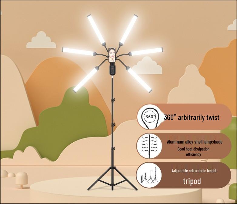 45W Dual-Arm LED Lamp for Photography/Live Stream - Foldable & Portable Fill Light