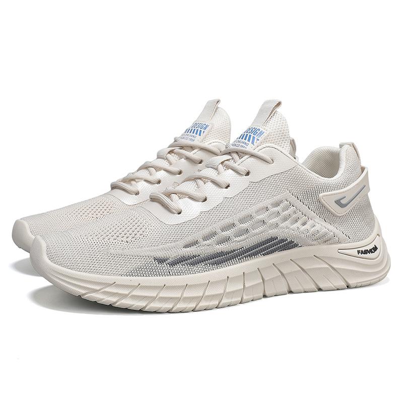 

Flying Weave Летняя новая дышащая мужская обувь Кроссовки Удобные летние кроссовки 39-44 44 бежевый