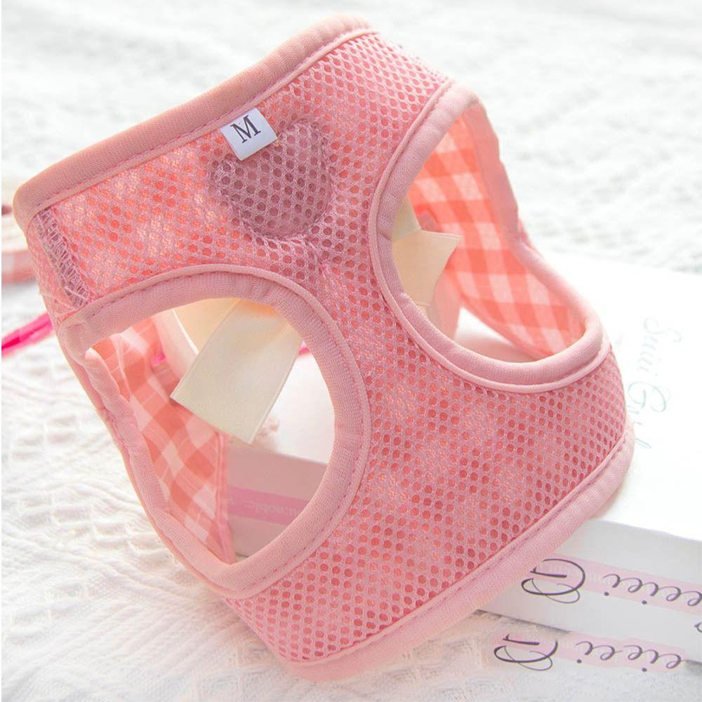 Cute Adjustable Cat Dog Harness Set Comfortable Escape Proof Cat Rope Vest with Leash Breathable Dog Traction Rope Walking