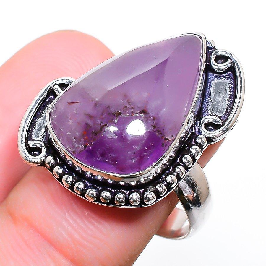 Sage Amethyst Gemstone Handmade 925 Sterling Silver Jewelry Pendant 2.96"