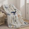 A Stylish and Minimalist Whale and Jellyfish Print Flannel Blanket, Double-sided and Washable. Suitable for Beds, Sofas, Office