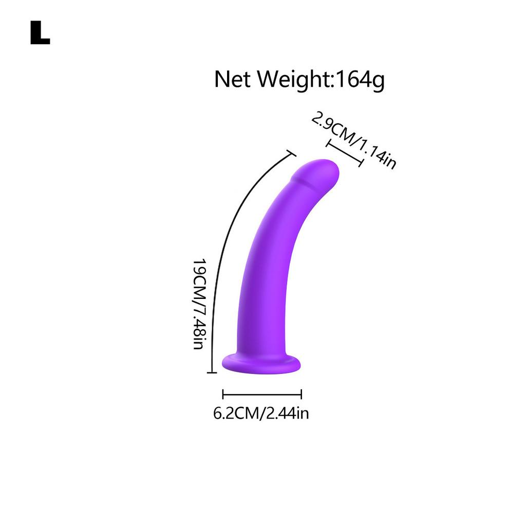 Adjustable Silicone Strap On Harness with Slim Dildo Set, Beginner Pegging Dildo Panties for Women Men Couples, Soft Purple Stra
