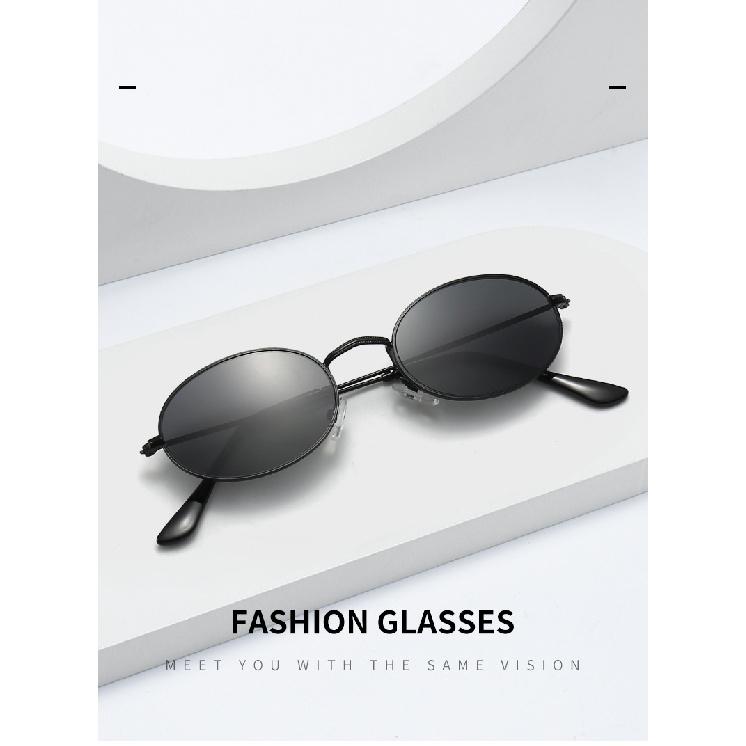Metal sunglasses, retro oval-shaped, oversized style, punk sunglasses, driving glasses