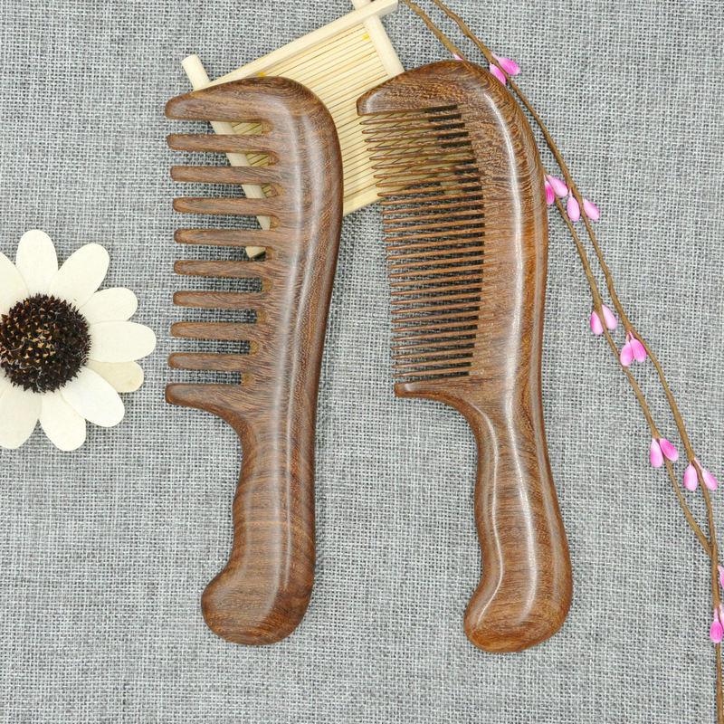 Niu Ling Golden Sandalwood Anti-Static Comb: Natural Sandalwood Massage Hair Care Gift for Friends and Family