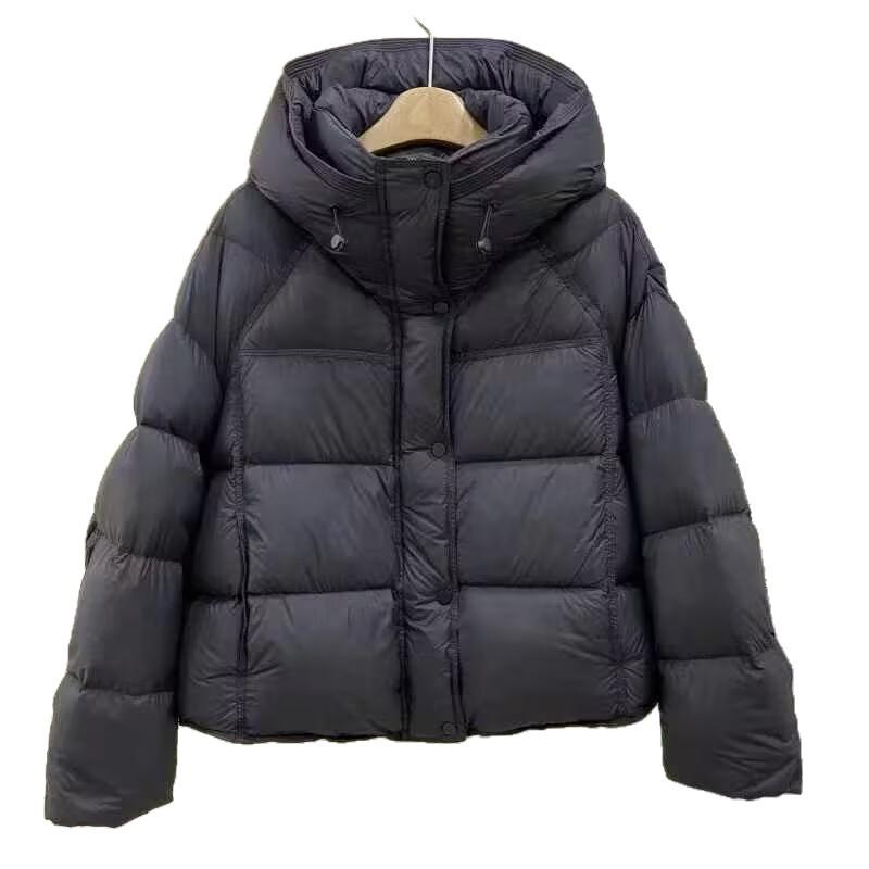 Puff down jacket women's autumn and winter new short hooded loose bread jacket thickened white duck down warm jacket