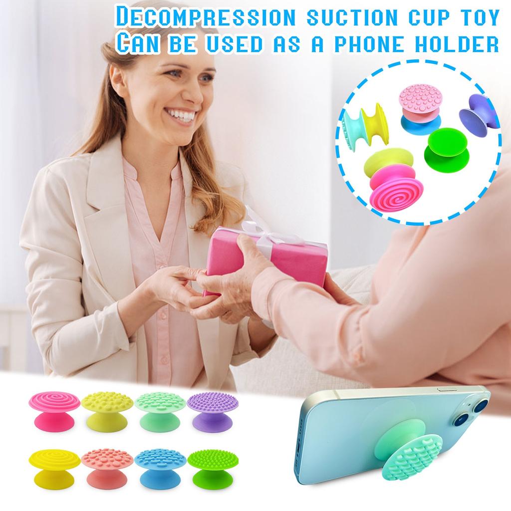 Jouet sensoriel de décompression en silicone ventouse support de téléphone