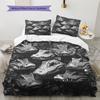 Black Crocodile Pattern Bedding Home Decoration Birthday Gift (1 * Duvet Cover + 2 * Pillowcase, Without Core)