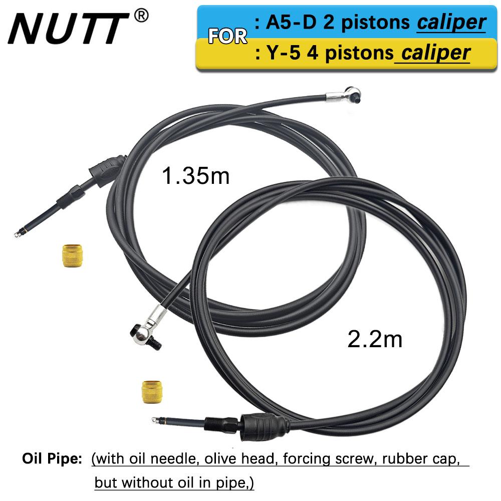NUTT Y-5 A5-D Oil Tubing 1.35m 2.2m For Scooter E-bike Electric Calipers Oil Pipe Oil Needle Olive Head Rubber Cap Silver Joint