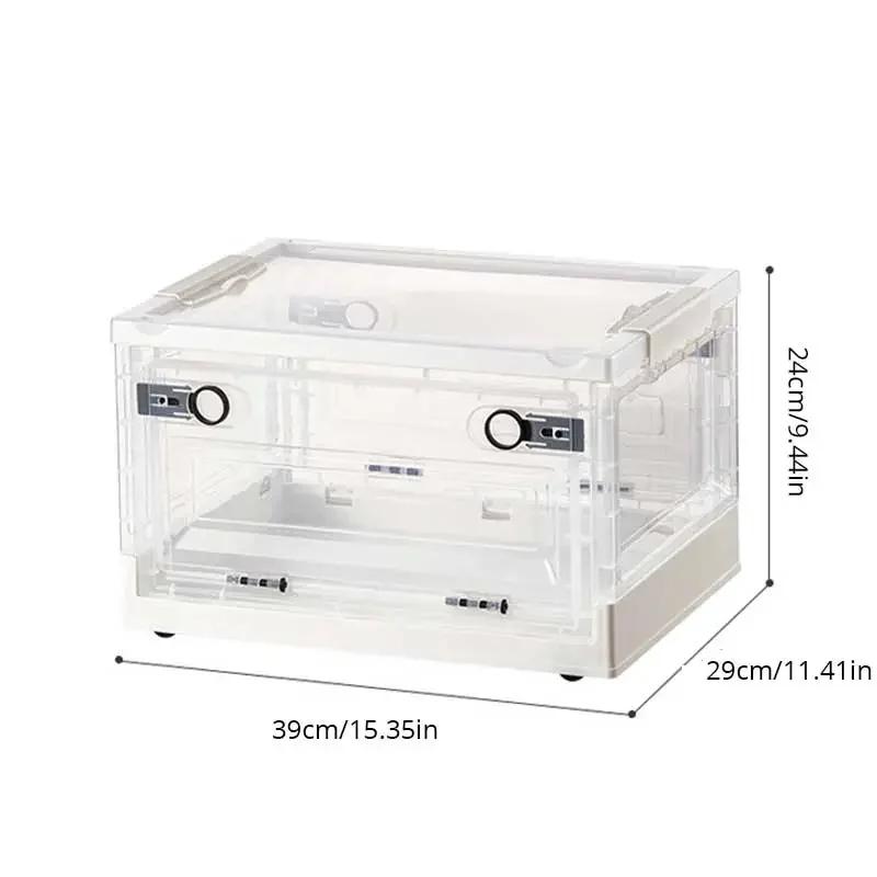 1 шт складной багажник открытый ящик для хранения прозрачный ящик для хранения домашний гардероб органайзер для одежды большая вместимость прозрачный пластик 8960₽