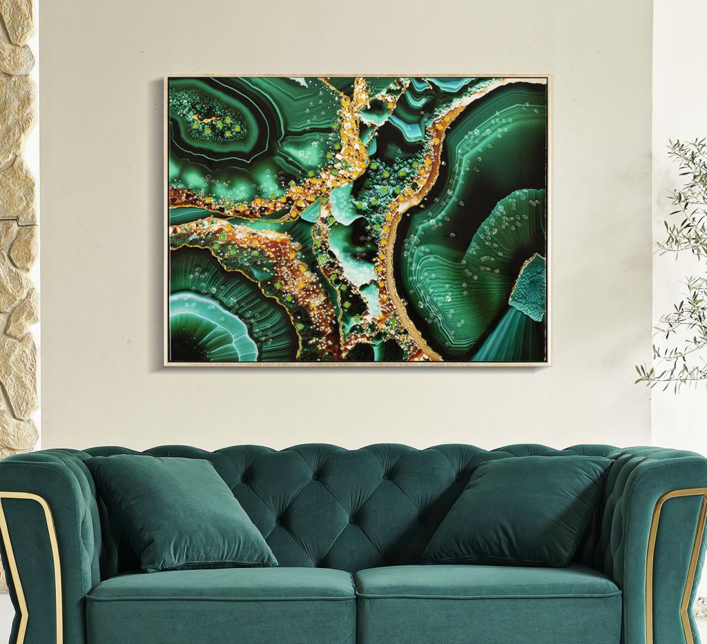 Lackiertes Wandbild mit Rahmen Smeraldy -B- Cm 82X4X62