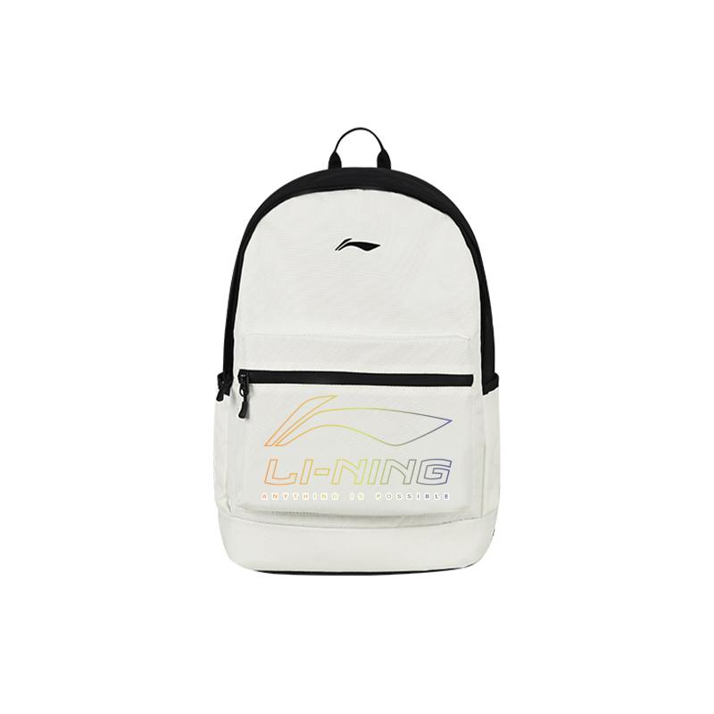 Li Ning Polyester Backpack Unisex Beige & Black YBSU167-6A6