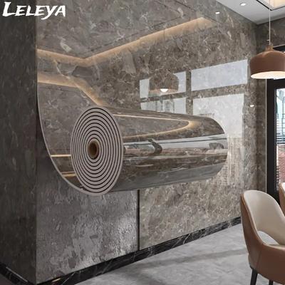 1 Rouleau d'Autocollant Effet 3D Carrelage Marbre Auto-Adhésif Facile à Décoller et à Coller Papier Peint pour Décoration de Sols, Plafonds et Murs