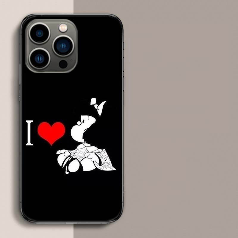 Mafalda Cartoon Phone Case For Apple Iphone 16E 16 17 Pro Max Air 15 Pro 14 Plus 12 13 Mini Cover Cute Fundas Silicone S
