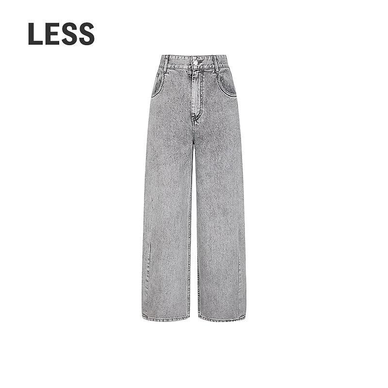 Less 2025 Spring Straight-Fit Washed Denim Jeans