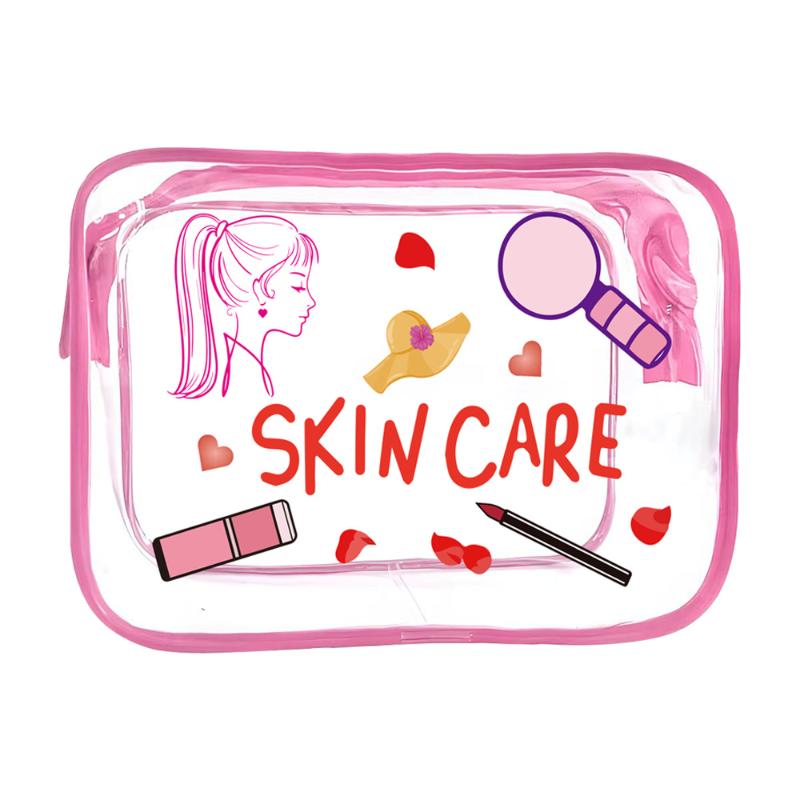 

Convenient Transparent Makeup Bag Cartoon Pattern Multi-Functional Drastring Storage Bag Large Capacity Cosmetics Bag A6