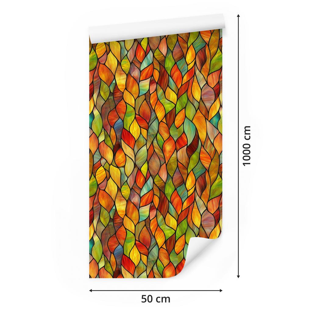 Stained Glass Wallpaper Gold, Orange and Yellow for Living Room and Bedroom 50x1000