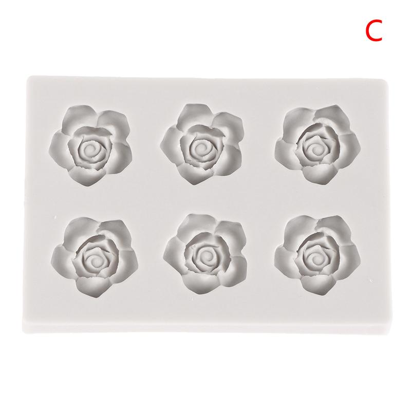Mini Rose Camellia Daisy Flower Silicone Sugarcraft Mold Diy Clay Model Cake Decorating Tools Baking Accessories