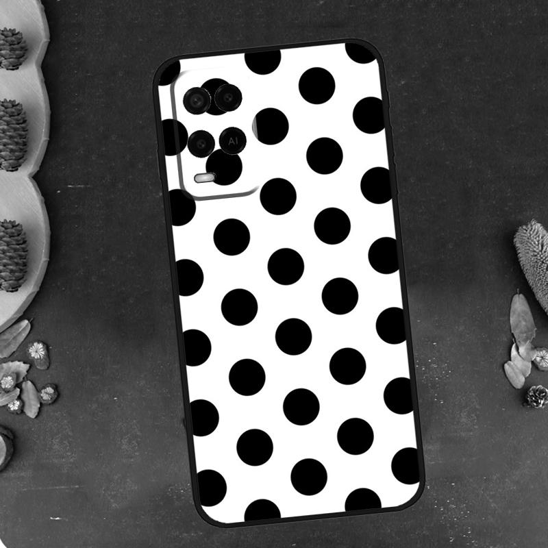 Black And White Polka Dot Case Cover For OPPO Reno 5 Lite A52 A72 A94 A74 A54 A15 A83 A1K A5 A9 A31 A53 2020 Fundas