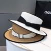 Flat Top Straw Hat Children's Summer 2025 New Straw Top Hat Seaside Sunshade Sunscreen Hat Beach Sun Hat