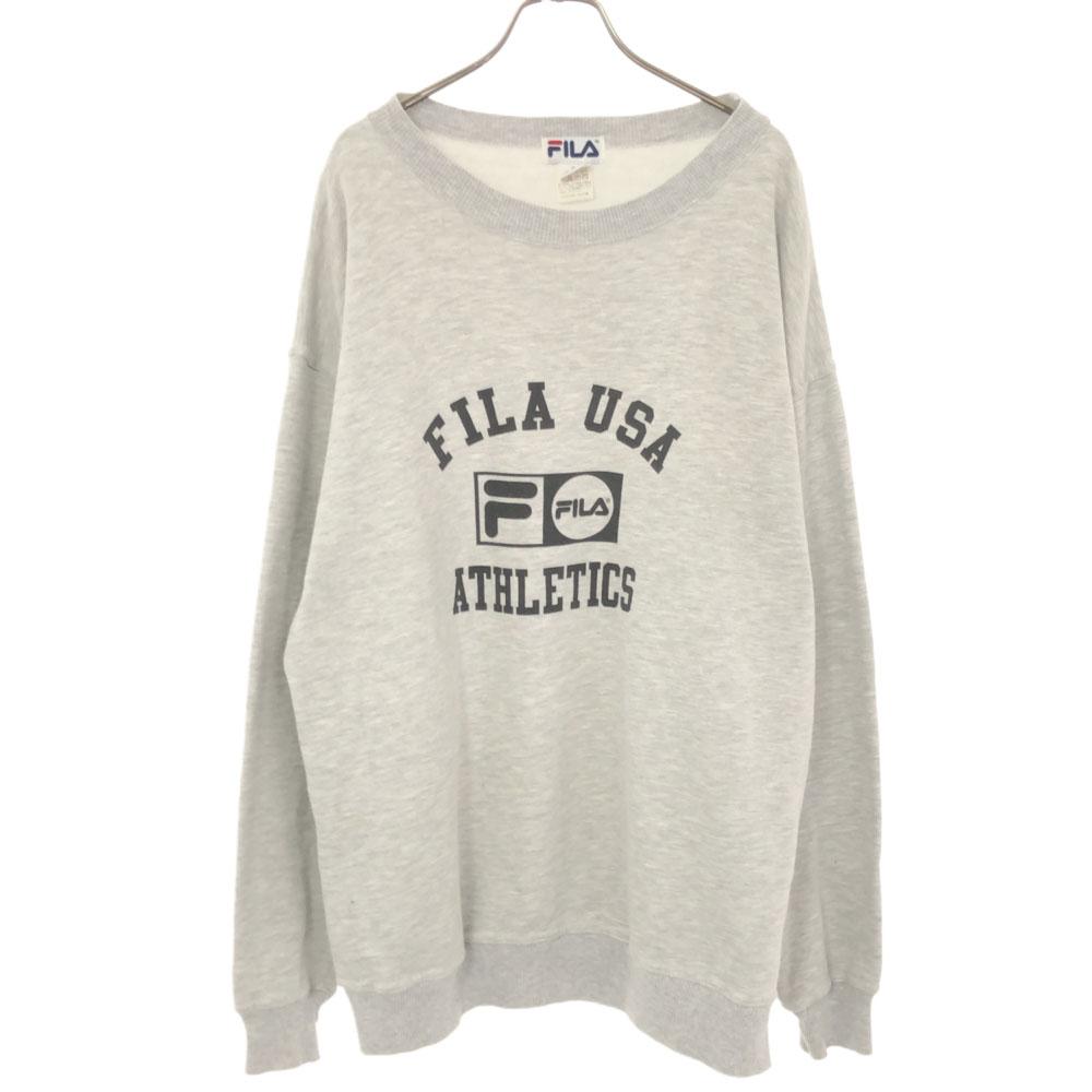 Fila 90s Made In Canada Print Long Sleeve Sweat Trainer Fleece Lining Old Men's Used