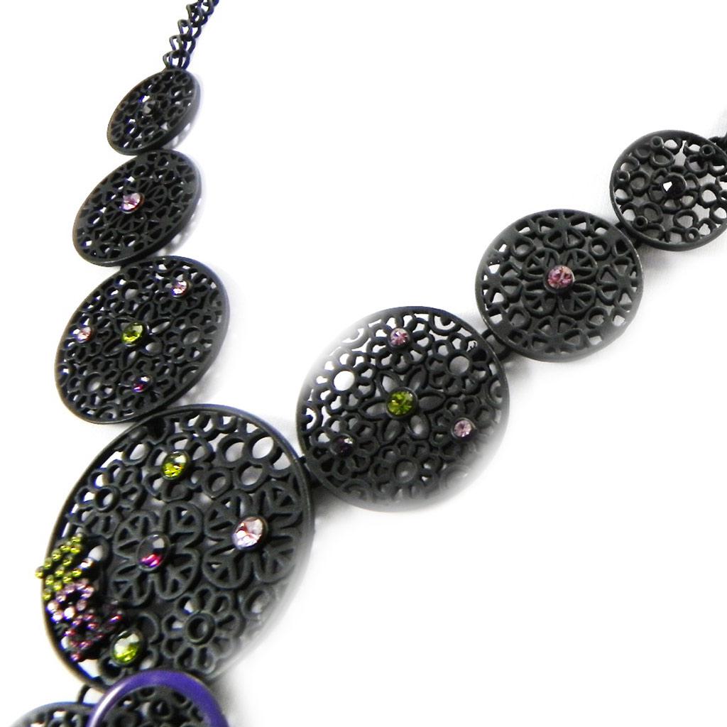 NOA [I2209] - Designer Necklace 'Carmen' Green Purple