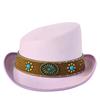 Schräges Oberteil Fedora Unisex Gentleman Cosplay Derby Bowlerhut Britische Form Hut Herbst Winter Magischer Hut Federzubehör